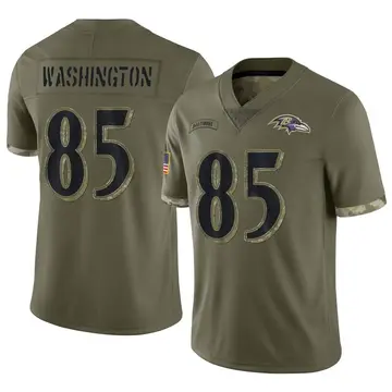 Olive Men's Scotty Washington Baltimore Ravens Limited 2022 Salute To Service Jersey