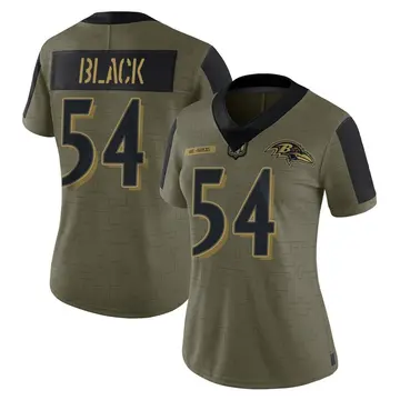 Olive Women's Diwun Black Baltimore Ravens Limited 2021 Salute To Service Jersey