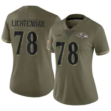 Olive Women's Gerad Lichtenhan Baltimore Ravens Limited 2022 Salute To Service Jersey