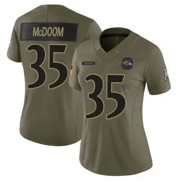 Olive Women's Matthew McDoom Baltimore Ravens Limited 2025 Salute to Service Jersey