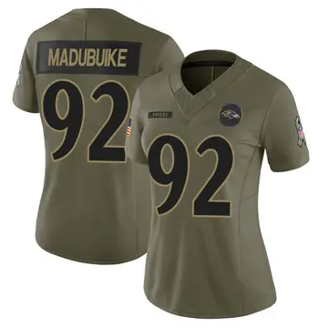 Olive Women's Nnamdi Madubuike Baltimore Ravens Limited 2025 Salute to Service Jersey