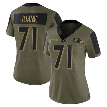 Olive Women's Olaivavega Ioane Baltimore Ravens Limited 2021 Salute To Service Jersey
