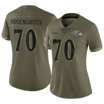 Olive Women's Roger Rosengarten Baltimore Ravens Limited 2022 Salute To Service Jersey