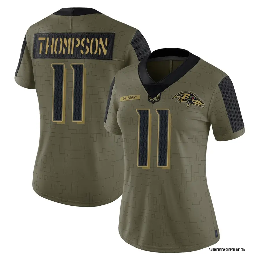 Olive Women's Skylar Thompson Baltimore Ravens Limited 2021 Salute To Service Jersey
