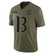 Olive Youth Elijah Sarratt Baltimore Ravens Limited 2025 Salute to Service Jersey