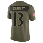 Olive Youth Elijah Sarratt Baltimore Ravens Limited 2025 Salute to Service Jersey