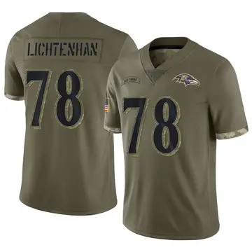 Olive Youth Gerad Lichtenhan Baltimore Ravens Limited 2022 Salute To Service Jersey
