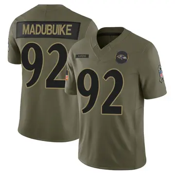 Olive Youth Nnamdi Madubuike Baltimore Ravens Limited 2025 Salute to Service Jersey