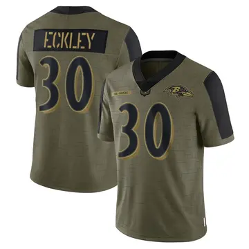 Olive Youth Ryan Eckley Baltimore Ravens Limited 2021 Salute To Service Jersey