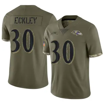 Olive Youth Ryan Eckley Baltimore Ravens Limited 2022 Salute To Service Jersey