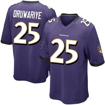Purple Men's Amani Oruwariye Baltimore Ravens Game Team Color Jersey
