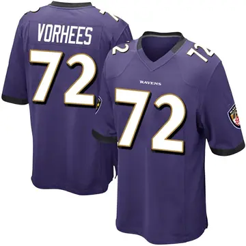 Purple Men's Andrew Vorhees Baltimore Ravens Game Team Color Jersey