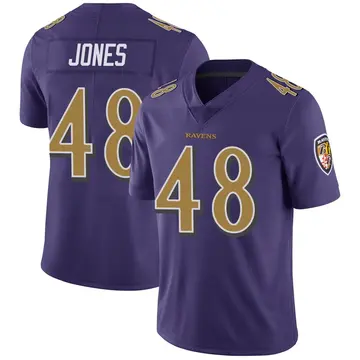 Purple Men's Carl Jones Baltimore Ravens Limited Color Rush Vapor Untouchable Jersey