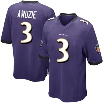 Purple Men's Chidobe Awuzie Baltimore Ravens Game Team Color Jersey