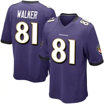 Purple Men's Devontez Walker Baltimore Ravens Game Team Color Jersey