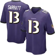 Purple Men's Elijah Sarratt Baltimore Ravens Game Team Color Jersey