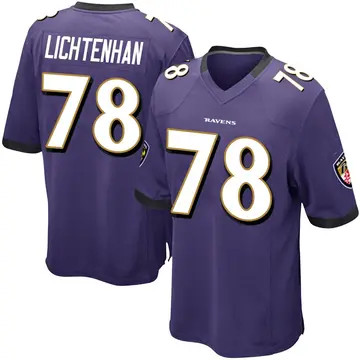 Purple Men's Gerad Lichtenhan Baltimore Ravens Game Team Color Jersey