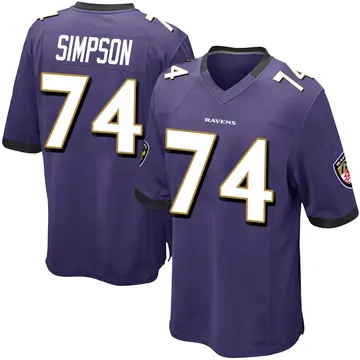 Purple Men's John Simpson Baltimore Ravens Game Team Color Jersey