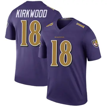 Purple Men's Keith Kirkwood Baltimore Ravens Legend Color Rush Jersey
