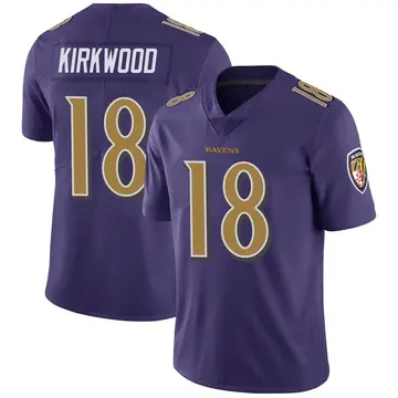 Purple Men's Keith Kirkwood Baltimore Ravens Limited Color Rush Vapor Untouchable Jersey