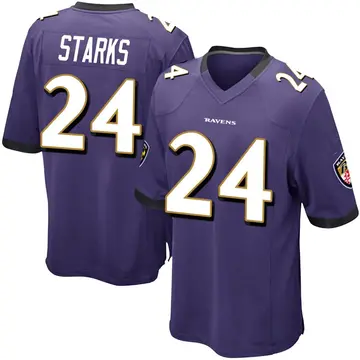 Purple Men's Malaki Starks Baltimore Ravens Game Team Color Jersey