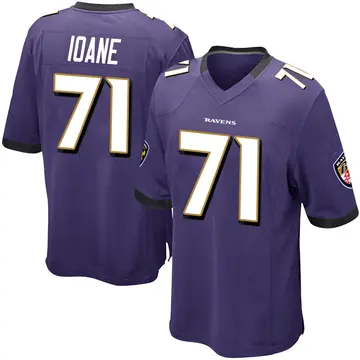 Purple Men's Olaivavega Ioane Baltimore Ravens Game Team Color Jersey