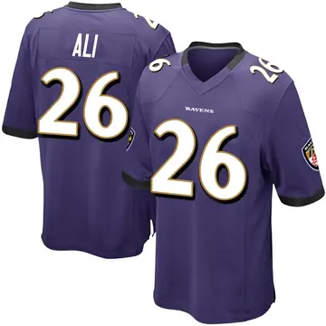 Purple Men's Rasheen Ali Baltimore Ravens Game Team Color Jersey