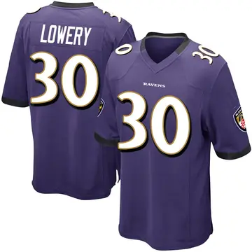 Purple Men's Reuben Lowery Baltimore Ravens Game Team Color Jersey