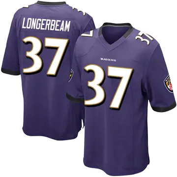 Purple Men's Robert Longerbeam Baltimore Ravens Game Team Color Jersey