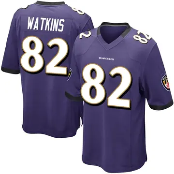 Purple Men's Sammy Watkins Baltimore Ravens Game Team Color Jersey