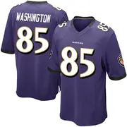 Purple Men's Scotty Washington Baltimore Ravens Game Team Color Jersey