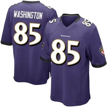 Purple Men's Scotty Washington Baltimore Ravens Game Team Color Jersey