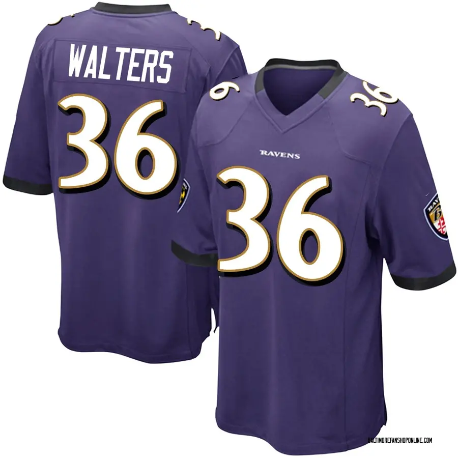 Purple Men's Silas Walters Baltimore Ravens Game Team Color Jersey