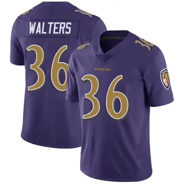 Purple Men's Silas Walters Baltimore Ravens Limited Color Rush Vapor Untouchable Jersey