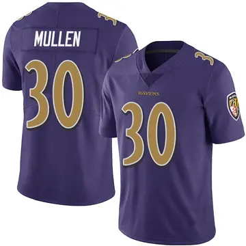 Purple Men's Trayvon Mullen Baltimore Ravens Limited Team Color Vapor Untouchable Jersey