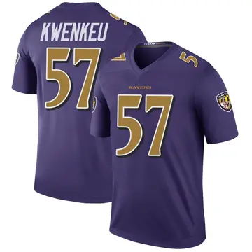 Purple Men's William Kwenkeu Baltimore Ravens Legend Color Rush Jersey
