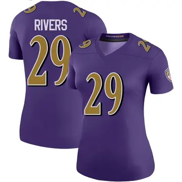 Purple Women's Chandler Rivers Baltimore Ravens Legend Color Rush Jersey
