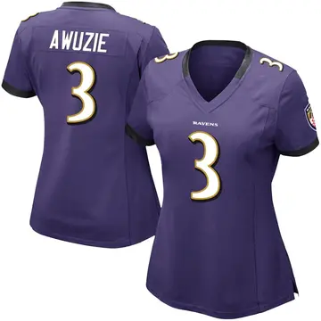 Purple Women's Chidobe Awuzie Baltimore Ravens Limited Team Color Vapor Untouchable Jersey