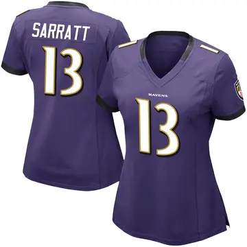 Purple Women's Elijah Sarratt Baltimore Ravens Limited Team Color Vapor Untouchable Jersey