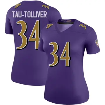 Purple Women's Elijah Tau-Tolliver Baltimore Ravens Legend Color Rush Jersey