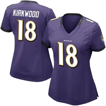 Purple Women's Keith Kirkwood Baltimore Ravens Limited Team Color Vapor Untouchable Jersey