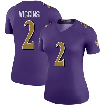 Purple Women's Nate Wiggins Baltimore Ravens Legend Color Rush Jersey