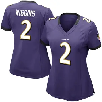 Purple Women's Nate Wiggins Baltimore Ravens Limited Team Color Vapor Untouchable Jersey
