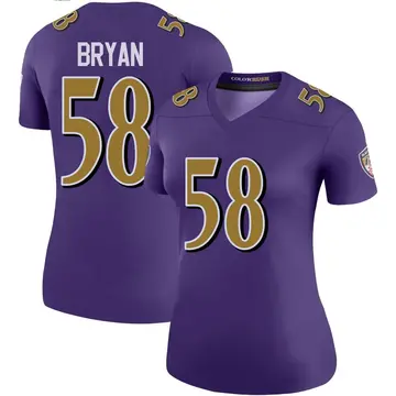 Purple Women's Taven Bryan Baltimore Ravens Legend Color Rush Jersey