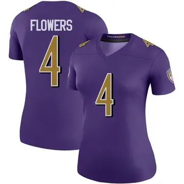 Purple Women's Zay Flowers Baltimore Ravens Legend Color Rush Jersey