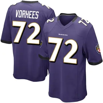 Purple Youth Andrew Vorhees Baltimore Ravens Game Team Color Jersey
