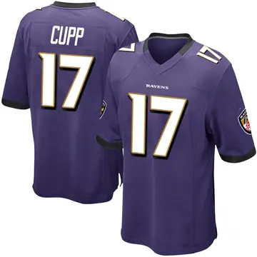 Purple Youth Baylor Cupp Baltimore Ravens Game Team Color Jersey