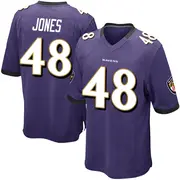 Purple Youth Carl Jones Baltimore Ravens Game Team Color Jersey