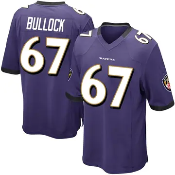 Purple Youth Corey Bullock Baltimore Ravens Game Team Color Jersey