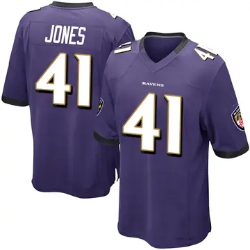 Purple Youth Dre'Mont Jones Baltimore Ravens Game Team Color Jersey
